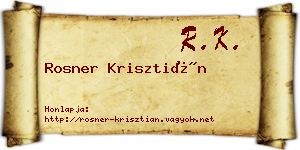 Rosner Krisztián névjegykártya